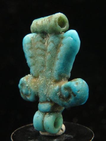 Égypte ancienne Faience Amulette fleur de lotus (1x) - 1.6