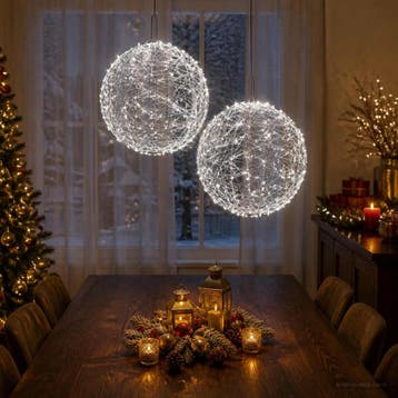 vidaXL Kerst Finial Licht 2 st 1900 LEDs Koel wit Ø 60 x 63, Verzenden, Nieuw