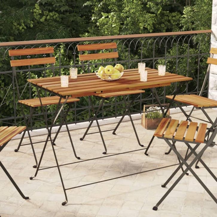 vidaXL Bistrotafel inklapbaar 100x54x71 cm massief, Tuin en Terras, Tuintafels, Nieuw, Verzenden