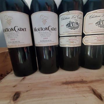 2002 x 2 Mouton Cadet x 3 Chateau les Tuileries & 2001 Vieux, Collections, Vins