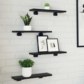 vidaXL Boekenplank Bord 3-laags 4 st 40 x 10 x 1,5 cm, Huis en Inrichting, Kasten | Boekenkasten, Verzenden, Nieuw
