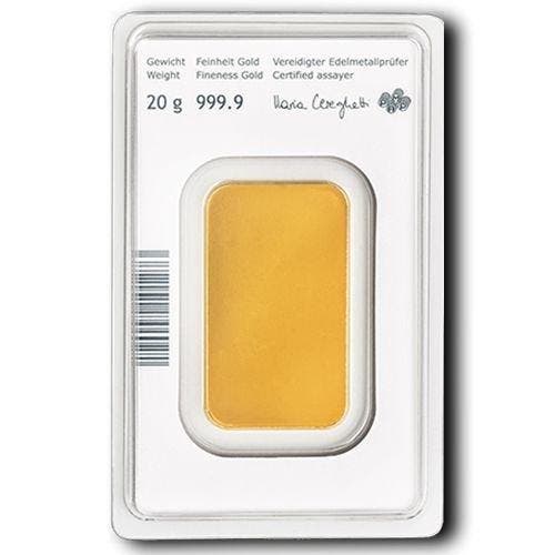 20 gram - Goud .999 - 20g .9999 Fine Gold Bar Austrian Mint, Postzegels en Munten, Edelmetalen en Baren