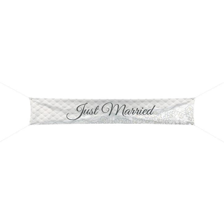 Just Married Banner 3m, Hobby & Loisirs créatifs, Articles de fête, Envoi
