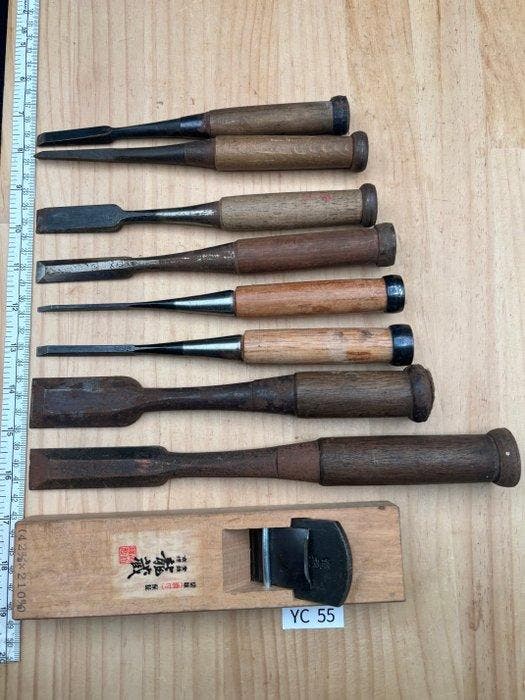 Vintage Japanse timmermans gereedschapsset YC55 –, Antiek en Kunst, Antiek | Speelgoed