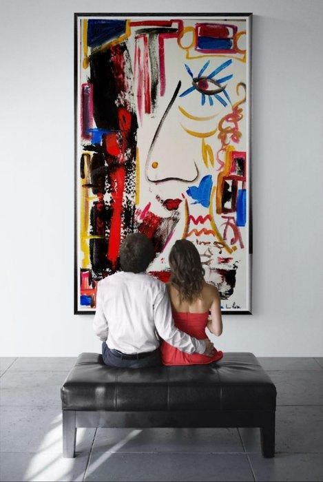 Luc Mora - Miss abstract summer colours - XXL, Antiquités & Art, Art | Objets design