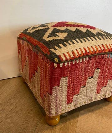 Kelim Poef (Inutilisé/Nouveau) - Kelim - 34 cm - 34 cm, Nieuw