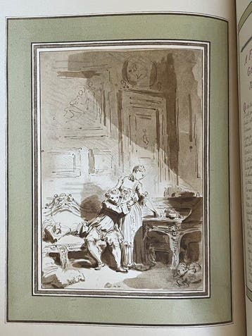 La Fontaine / Fragonard - Fac similé manuscrit La Fontaine -