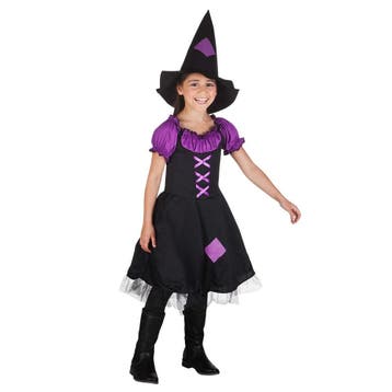 Halloween Heks Kostuum Kind Paars, Verzenden, Nieuw