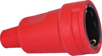 Kopp Contrast Plug RA Rubber Red 16A - 180412000 [5 Pieces], Verzenden