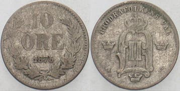 10 Öre 1875 Schweden Oskar Ii 1872-1907, Verzenden