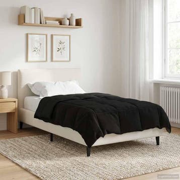 vidaXL Volledig Jaar Dekbed 135 x 220 cm 4 seizoenen Zwart, Verzenden