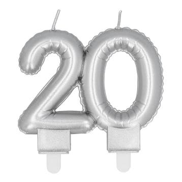 Zilveren Kaars 20 Jaar 8cm, Hobby en Vrije tijd, Verzenden, Nieuw