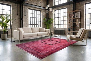 rood vintage - Vloerkleed - 315 cm - 185 cm - met, Nieuw