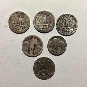 États-Unis. Colección de Quarters dollar y 5 cents plata