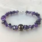 Zonder minimumprijs - Armband Zilver Parel - Amethist -, Nieuw