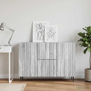 vidaXL Dressoir met lade Grijs sonoma 89 x 34,5 x 62 cm, Verzenden, Nieuw