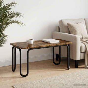 vidaXL Salontafel Gerookt eiken 79,5 x 40 x 36 cm Bewerkt, Verzenden, Nieuw