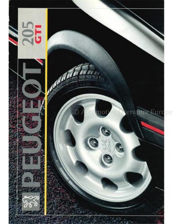 1992 PEUGEOT 205 GTI BROCHURE NEDERLANDS, Nieuw