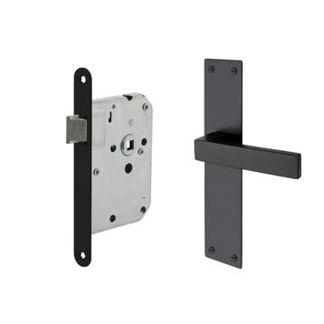 Deurbeslag set Nova op schild blind met loopslot - deurbe..., Ophalen of Verzenden, Klink of Kruk