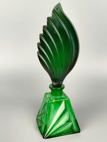 Curt Schlevogt glassworks - Parfumfles - groen malachiet
