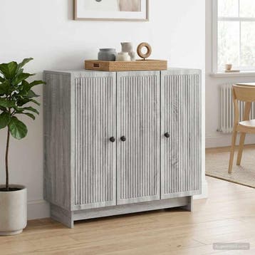 vidaXL Dressoir Grijs sonoma 89 x 34,5 x 80 cm Bewerkt hout, Huis en Inrichting, Verzenden, Nieuw