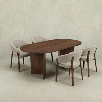 Mangohouten Eettafel Eilis 240x110 cm Walnoot, Verzenden, Nieuw, Industriële meubels, Overige vormen