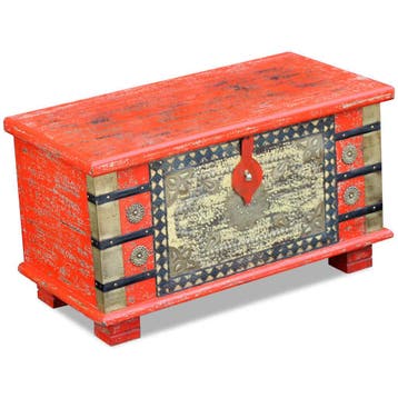 vidaXL Opbergkist 80x40x45 cm mangohout rood, Verzenden