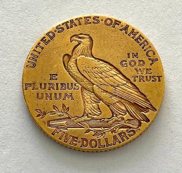 Verenigde Staten. 5 Dollars 1910 - Indian Head, Postzegels en Munten, Edelmetalen en Baren