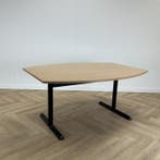 verstelbare vergadertafel 160x120 cm, beuken - zwart, Bureau