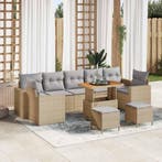 vidaXL Tuinbank Set met kussen 10 pcs Beige en Lichtgrijs, Verzenden, Nieuw