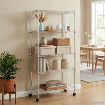 vidaXL Opbergrek 5-laags met wielen 250 kg 75x35x155 cm, Verzenden