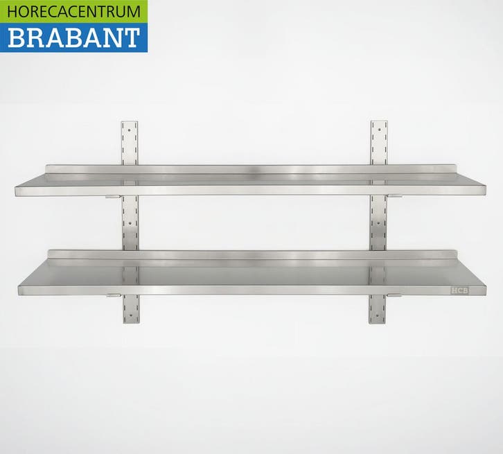 HCB acier inoxydable Double étagère murale 140 x 30 cm, Articles professionnels, Horeca | Autre, Envoi