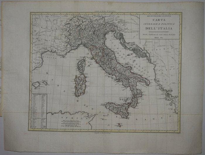 Italië - Italië; Carlo Antonio Barbiellini - Carta Generale, Livres, Atlas & Cartes géographiques