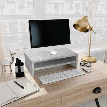 vidaXL Monitorstandaard 42x24x13 cm bewerkt hout betongrijs, Verzenden, Nieuw