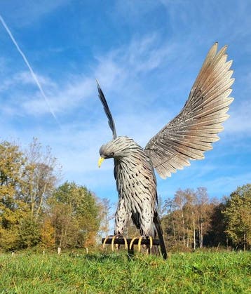Figurine - Jagende roofvogel xl - métal, Antiek en Kunst