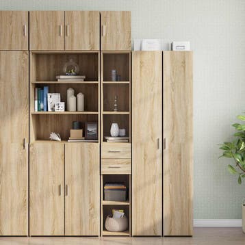 vidaXL Opbergkast smal 30x42,5x225 cm bewerkt hout sonoma, Verzenden