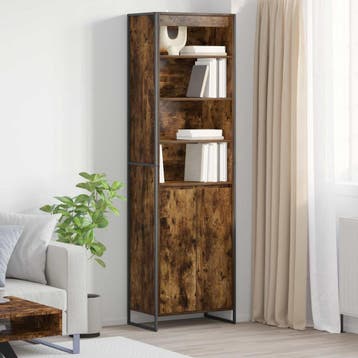 vidaXL Hoge Kasten Rook Eik 60 x 36 x 200 cm Bewerkt hout, Maison & Meubles, Armoires | Dressoirs, Verzenden