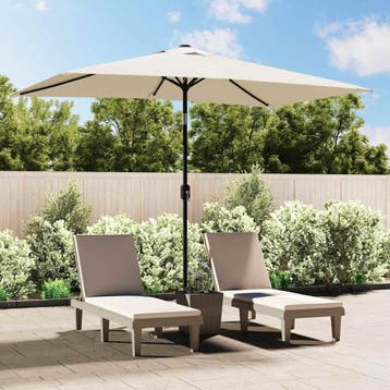 vidaXL Parasol vierhoekig zandwit 200 x 300 cm, Verzenden, Nieuw