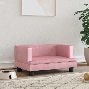 vidaXL Hondenmand 60x40x30 cm fluweel roze, Verzenden, Nieuw