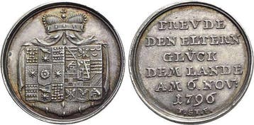 Ar-medaille 1796 Lippe-detmold Friedrich Wilhelm Leopold..., Verzenden