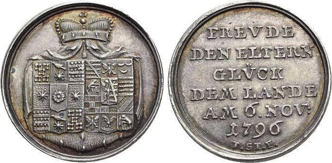 Ar-medaille 1796 Lippe-detmold Friedrich Wilhelm Leopold..., Timbres & Monnaies, Pièces & Médailles, Envoi