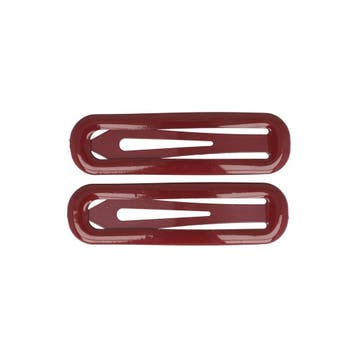 Haarspeld Klikklak 7cm - Epoxy - Donkerrood - Set van 2, Nieuw