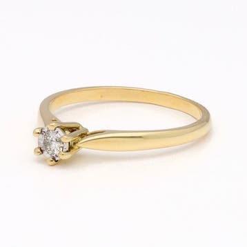 Bague - 18 carats Or jaune Diamant (Naturelle), Nieuw