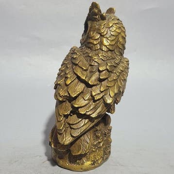 sculptuur, Metal Bronze Owl Sculpture - 17 cm - Brons, Antiek en Kunst