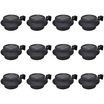 vidaXL Schuttinglampen 12 st solar LED zwart, Tuin en Terras, Verzenden, Nieuw