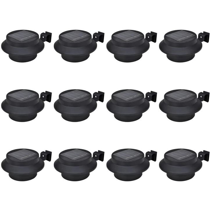 vidaXL Schuttinglampen 12 st solar LED zwart, Tuin en Terras, Buitenverlichting, Nieuw, Verzenden