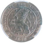 Nederland. 1 Cent & 2 1/2 Cent 1877/1878 (2 Graded Coins), Postzegels en Munten