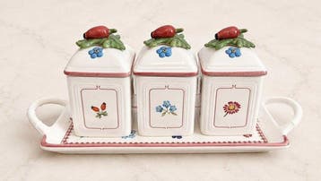Villeroy & Boch - 3 Pots avec couvercles et plateau -