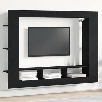 vidaXL TV Kast 152 x 22 x 113 cm Zwart eiken Bewerkt hout, Verzenden