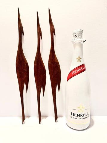 Wanddecoratie (3) - Een set van drie reigers / vogels - 40